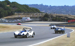 1957 Sadler MkII and 1954 Jaguar D-Type at the Montarey Historic Automobile Races 2001